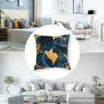 thumbnail image 5 of Acheng Gold and Blue Abstract Art Short Plush Pillowcase Set of 2 White, 5 of 7