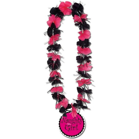 Party Lei with Naughty Girl Medallion - CASE OF 24