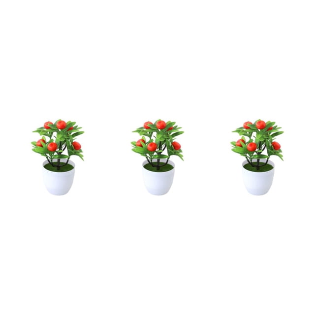 Youkk Stylish Ambience False Plants Collection Materials Artificial Potted Plants orange 3Set