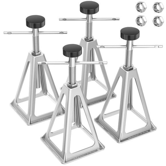 PAULINN Crics Stabilisateurs pour VR, Lot de 4, Supports de Cric en Aluminium Robustes pour Roulotte de Voyage et Campeur, Support de Cric à Vis Unique jusqu'à 6000 Lb, Ad