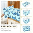 thumbnail image 4 of Blue Butterfly Pattern Large Storage Bins with Linen Collapsible Lid Storage Box 16.7 x 12.6 x 11.8in, 4 of 7