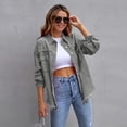 thumbnail image 3 of LYMAYTER Women's Spring Shirt Long Sleeve Jacket Loose Top Ripped Denim Women's Top S-2XL, 3 of 5