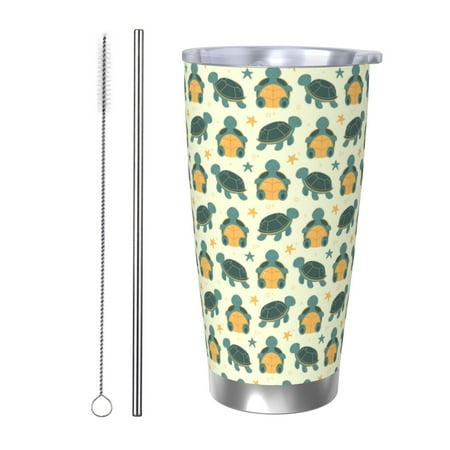

Junzan Cartoon Turtles for 20oz Stainless Steel Insulated Car Cup with Spillproof Lid - Insulated Coffee Mug Thermal Cup-Straw Two-piece Set