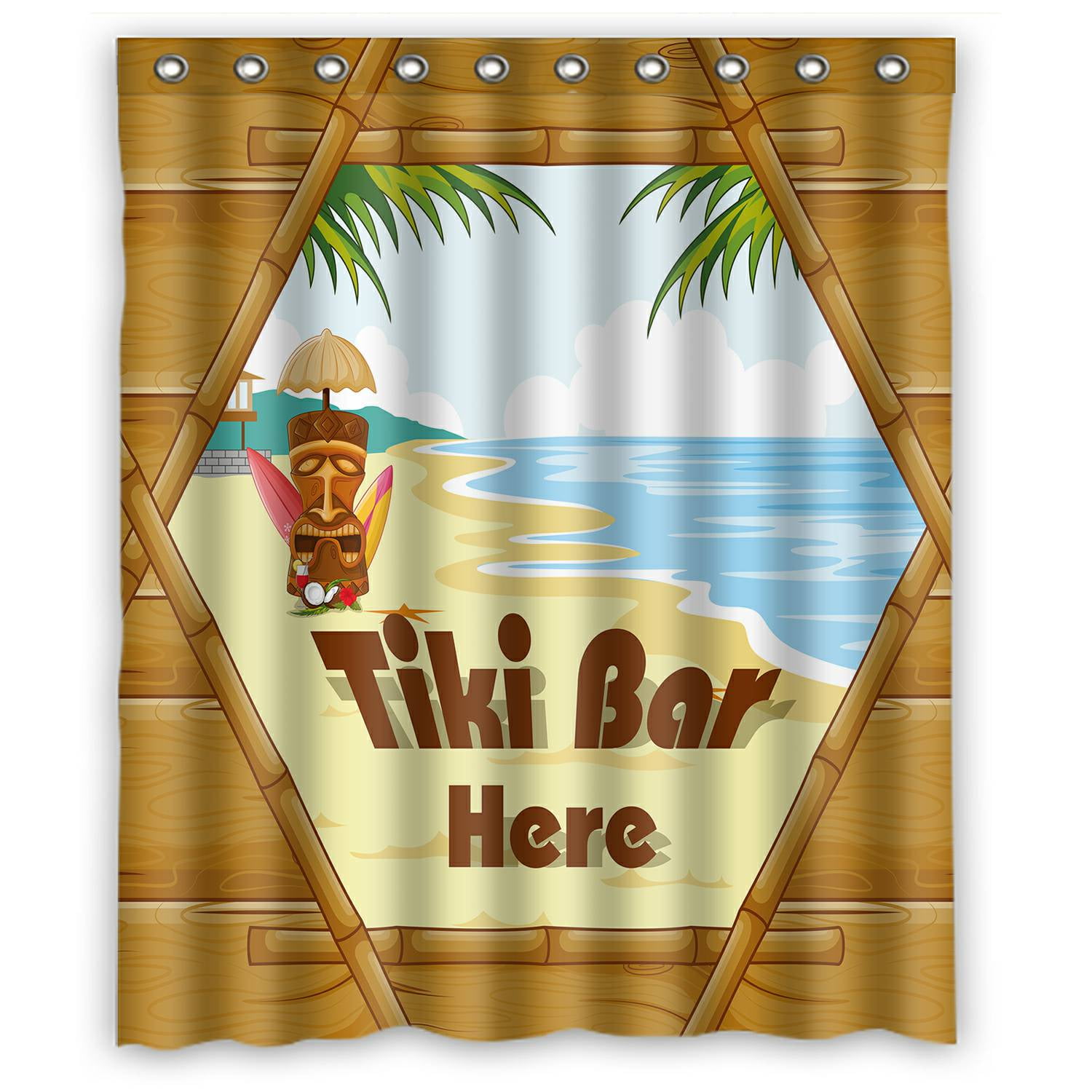 ECZJNT Tiki bar poster tribal mask Shower Curtain Bathroom Waterproof Home Decor 60x72 Inch