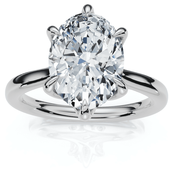 Pompeii Certified 1 1/2Ct Oval Diamond Solitaire Engagement Ring 14k White Gold Lab Grown