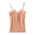 thumbnail image 5 of vigerkar 2025 Summer Camisole for Women Built in Bra Wireless Fabric Support Spaghetti Strap Short Cami Orange, L, 5 of 8