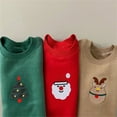 thumbnail image 3 of Mercatoo Toddler Girls Christmas Sweatshirt Fleece Xmas Pullover Baby Boys Santa Reindeer Tree Embroidered Solid Hoodie, 3 of 3