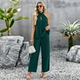thumbnail image 2 of Women's Summer 2 Piece Outfits Casual Criss Cross Sleeveless Tank Tops and Wide Leg Pants Sets Tracksuits Ladies Clothes, 2 of 8