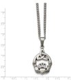 thumbnail image 3 of Acier Inoxydable Poli Trinité Noeud Collier and Claddagh 18in, 3 of 3