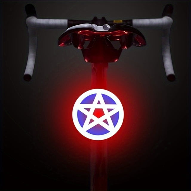 QJUHUNG Bicycle Taillight Rechargeable LED Bicycle Rear Light Suitable For Night Riding Retro Taillight Bright Heart-shaped Bicycle * Warning Light