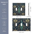 thumbnail image 2 of Yayeee Toggle Light Switch Wall Plate 2-Gang 4.56"x4.48" Decorative Outlet Cover, Navy Blue Peacock Pattern, 2 of 7
