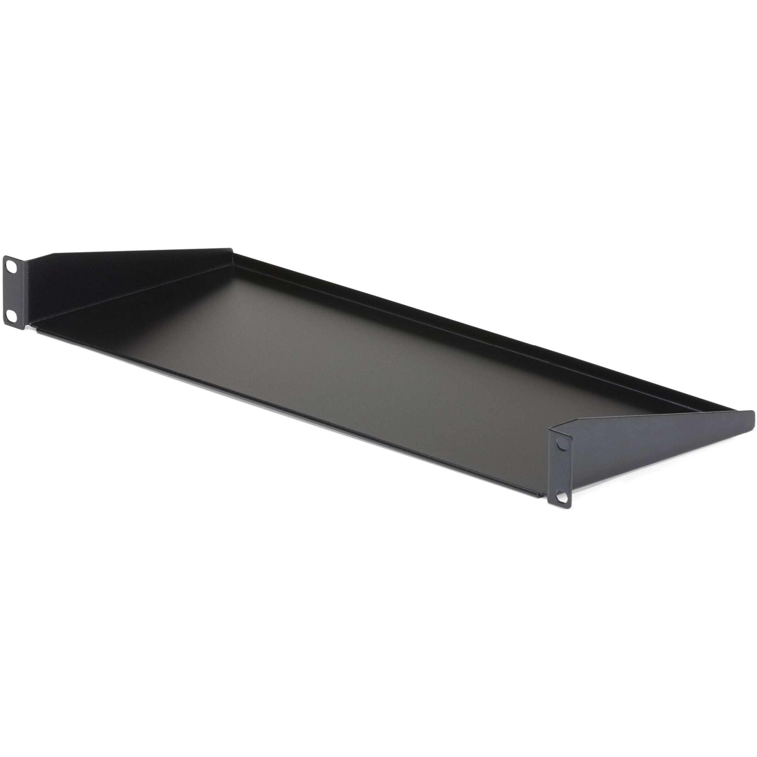 1U 7in Depth Universal Fixed Rack Mount Shelf, 33lbs