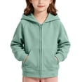 thumbnail image 4 of OGLCCG Girls Zip Up Hoodies Long Sleeve Hooded Sweatshirts Casual Lightweight Cotton Workout Jacket with Pockets 2-13 Years, 4 of 8