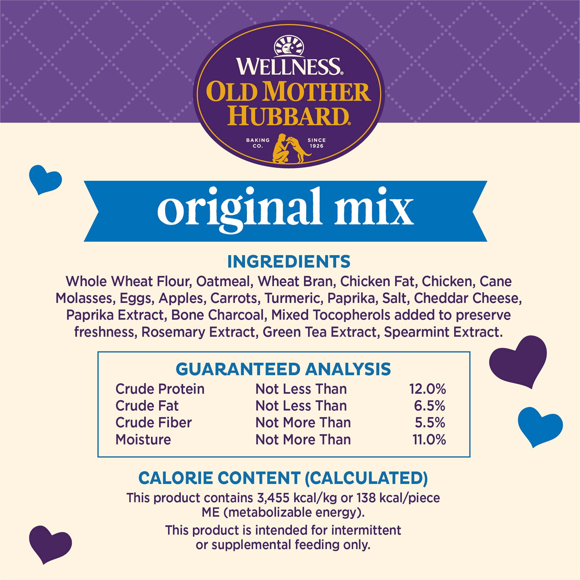 Wellness Old Mother Hubbard Original Mix Dog Biscuits, Natural, Training Treats, Four Flavors, Large Size, (20 Pound Box)