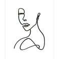 thumbnail image 1 of Líneas abstractas Pintura sobre lienzo de mujeres Pintura con aerosol central Amantes besándose Pintura decorativa minimalista en blanco y negro para sala de estar, 1 of 5