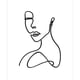 thumbnail image 1 of Líneas abstractas Pintura sobre lienzo de mujeres Pintura con aerosol central Amantes besándose Pintura decorativa minimalista en blanco y negro para sala de estar, 1 of 5