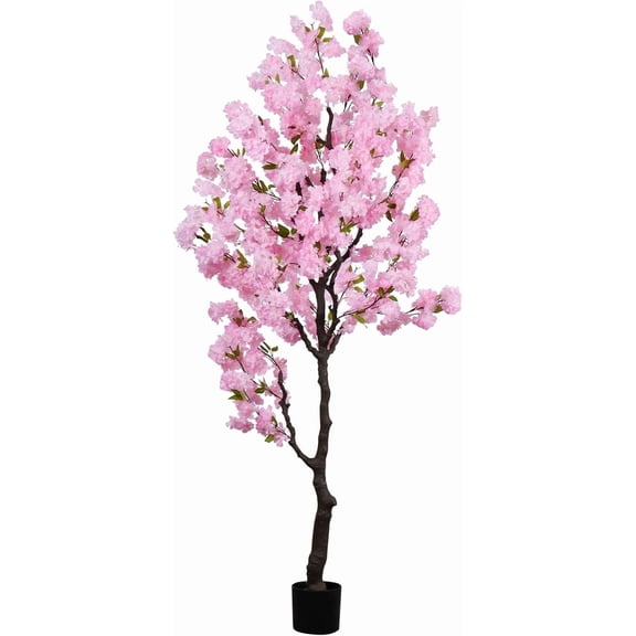 7FT Pink Artificial Cherry Blossom Tree Faux Flowering Tree for Home Decor