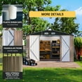 thumbnail image 3 of 9.7' x 7.6' Outdoor Metal Storage Shed, Steel Garden Shed, Tool Storage Shed for Backyard, Patio, Lawn, 3 of 8