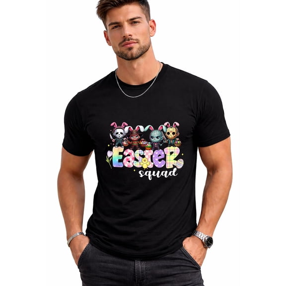 Easter Squad Funny Easter Horror Characters Family Matching Mens T-Shirt
