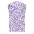 thumbnail image 4 of Tops for Women Sleeveless Round Neck Floral Printed Casual Tank Top Purple S, 4 of 5