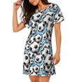 thumbnail image 2 of Balery Football Soccer Ball Camisón de manga corta con cuello redondo para mujer, cómodo y elegante., 2 of 6