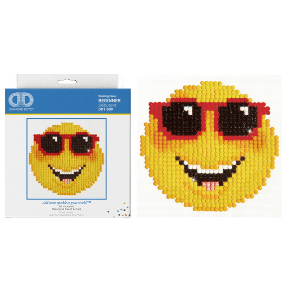 Diamond Dotz Smiling Face Emoji Diamond Painting Kits for Adults - Diamond Art Kits a Relaxing Creative Craft Kit with Dotz Gems 4.2"x4.2"