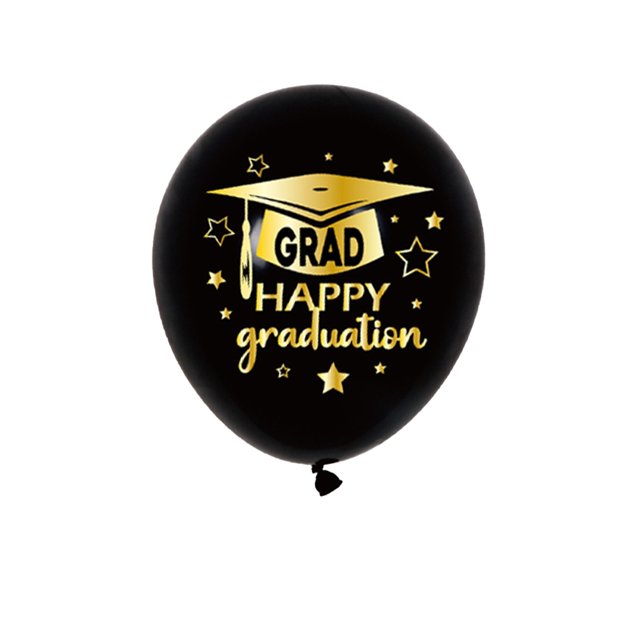 Globos de látex negros y dorados de 12 pulgadas para graduaciones, redondos y gruesos, para decorar fiestas y crear ambiente en eventos