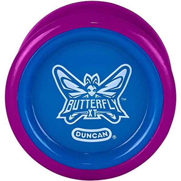 Duncan Toys Butterfly XT Yo-Yo with String, Ball Bearing Axle and Plastic Body, String Trick Yo-Yo, Purple with Blue Cap