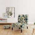 thumbnail image 2 of Designart "Blue Green Botanical gracefulness" Blue Abstract Upholstered Accent Chair - Modern Arm Chair For Bedroom, 2 of 7