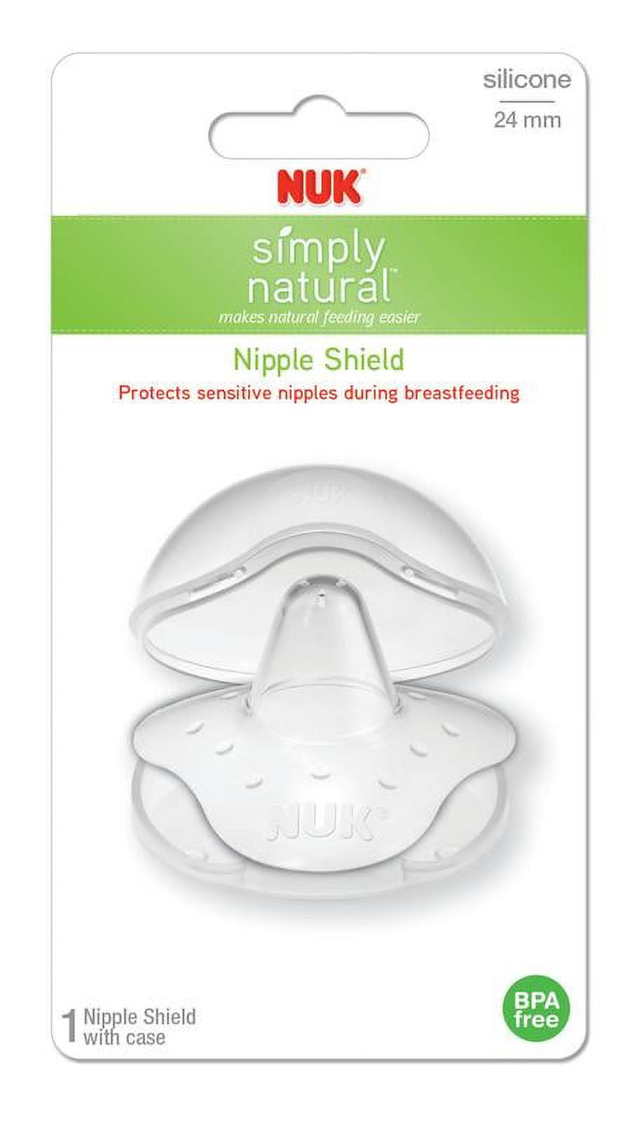 NUK Simply Natural Barely There Nipple Shield with Case, Silicone - image 2 of 2