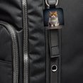 thumbnail image 6 of Exotic Shorthair Cat Photo Faux Leather Square Keychain, 6 of 7