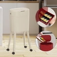 thumbnail image 3 of Cubo de basura con ruedas giratorias de 360 ​​grados, versátil, creativo, de gran capacidad. Blanco, 3 of 5