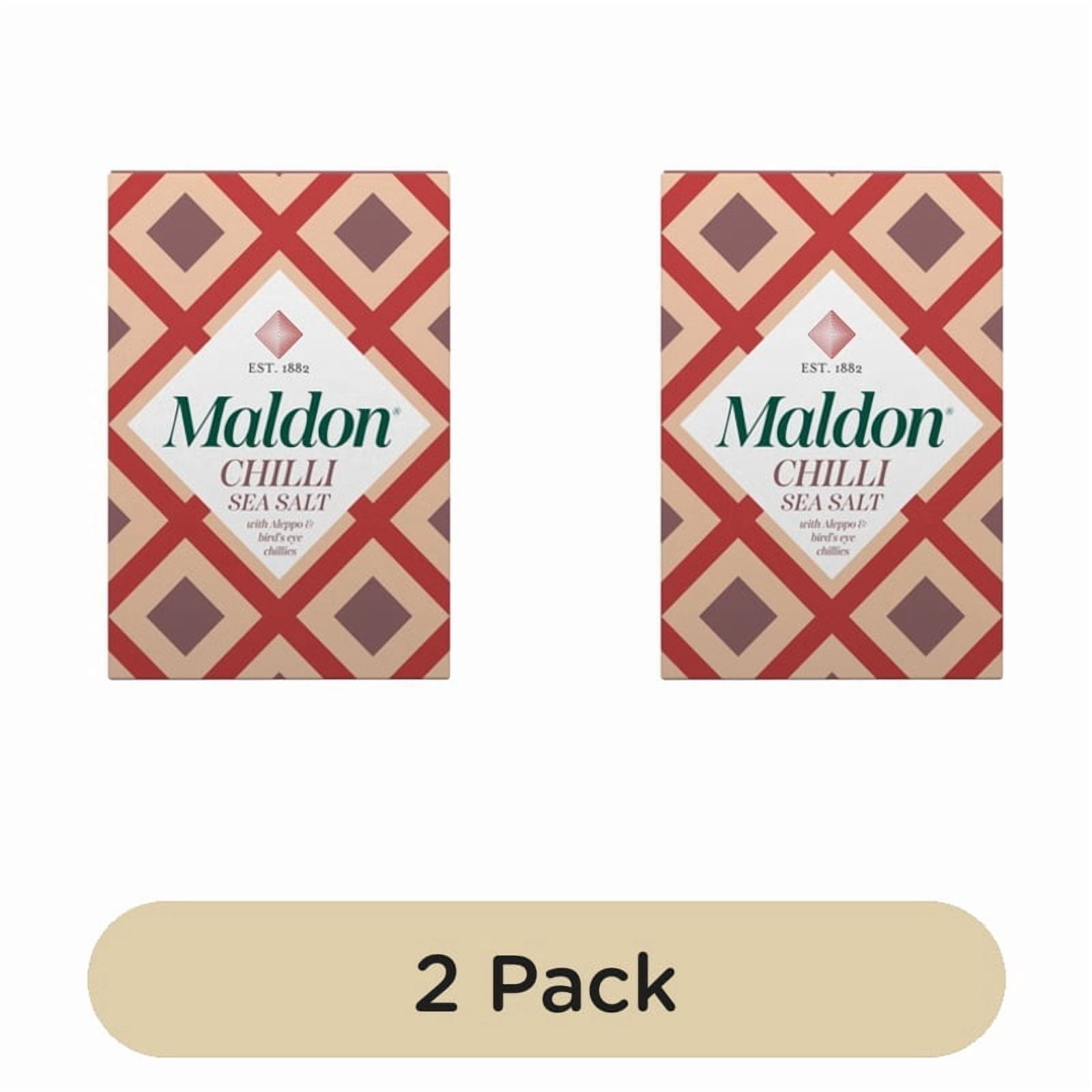 Maldon Chilli Sea Salt Flakes 100g, British Import (Pack of 2)