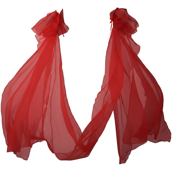 Hzzsbu Organza Arm Sleeves Elegant Tulle Sleeves Chinese Hanfu Water Sleeves for Wedding Dress Ethnic Dance Dress Accessories