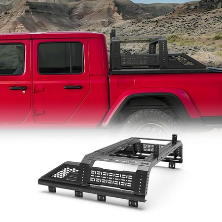 Modular Adjustable Full-size Pickup Roll bar Overland Bed Rack with Molle Panel For Chevrolet S-10/GMC Sonoma/Chevy Colorado/GMC Canyon/Ford Ranger/Jeep/Toyota Tacoma Tundra/Nissan Frontier Titan