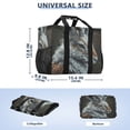 thumbnail image 3 of Large Hand-Held Storage Bag Kitchen Reusable Grocery Bags， Travel Tote Bags， Waterproof Tote，Laundry Bag，Beach Bag， Pool Bag Dark Gray Deer, 3 of 8