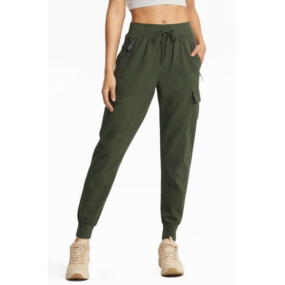 MASKERT Women's Cargo Pants Lightweight-Quick Dry Hiking Pants Athletic Lounge Casual Travel Army Green (Size XS-XXXL)