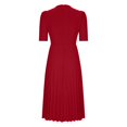 thumbnail image 4 of Summer Dresses for Women 2025 Plus Size Csual Pleated Short Sleeve Crew Neck Short Dress with Zipper Sundresses for Women Beach Fashion, 4 of 6