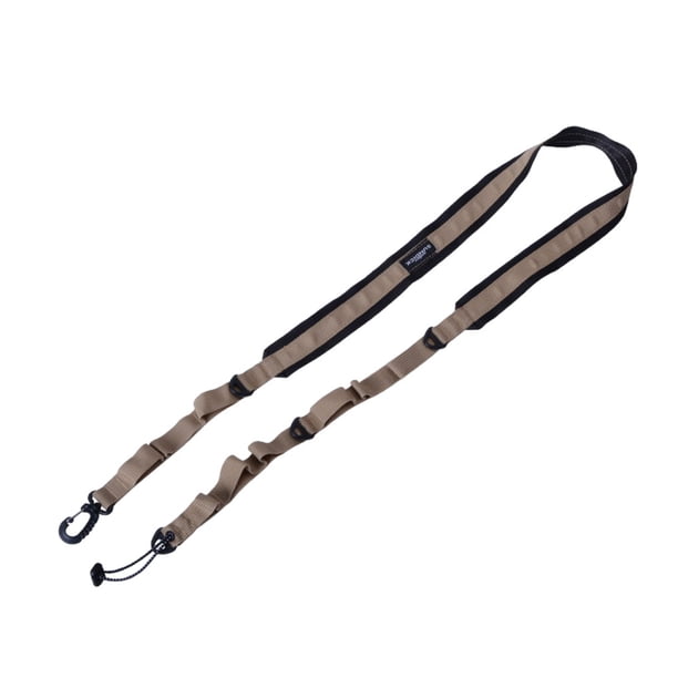 Toystoory Correa de hombro táctica Cuerda Sling Belt Hebilla de metal Liberación rápida Multifuncional Extraíble al aire libre Kits de desorden para acampar Café Ligero