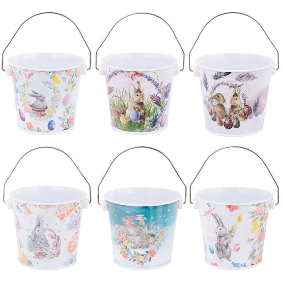 Easter Bunny Basket Bulk for Gift, Durable Sturdy Egg Hunt Basket Bags,Random Style,Empty/Filled with Easter Eggs (2x3x5 Inch)
