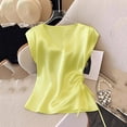 thumbnail image 2 of Jinhomg Womens V Neck Tank Top Sleeveless Satin Silk Tops Tie Side Summer Business Casual Shirts Elegant Work Blouse Yellow L, 2 of 6