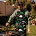 thumbnail image 4 of Black Rawr Dinosaur Skeleton Pattern Apron-Garden Aprons for Women with Pockets-Cotton Linen Waterproof Kitchen Cooking Gardening Aprons Adjustable for Kitchen,Cooking,BBQ and Salon 33x27 Inch, 4 of 7