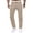 a-Khaki3247, variant on FINALGANG Mens Solid Color Pleated Slim Fit Chino Pants Mid Waisted Button Closure Casual Trousers For Business Casual Daily Wear Comfortable Bottoms