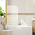 thumbnail image 4 of Aukfa 31"W x 55"H Bathtub Shower Doors, 1/4" (6mm) Thick SGCC Tempered Glass Bathtub Door, Brushed Gold, 4 of 7