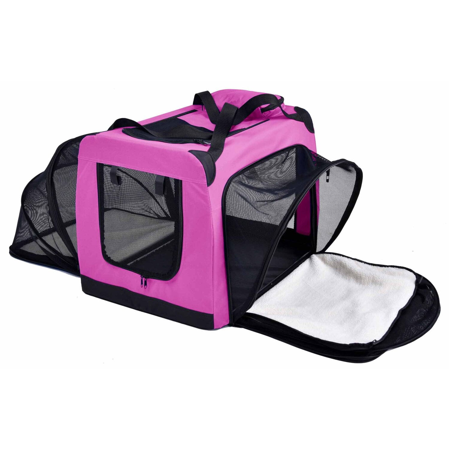 Pet Life ® 'Hounda Accordion' Metal Framed Soft-Folding Collapsible Dual-Sided Expandable Pet Dog Crate