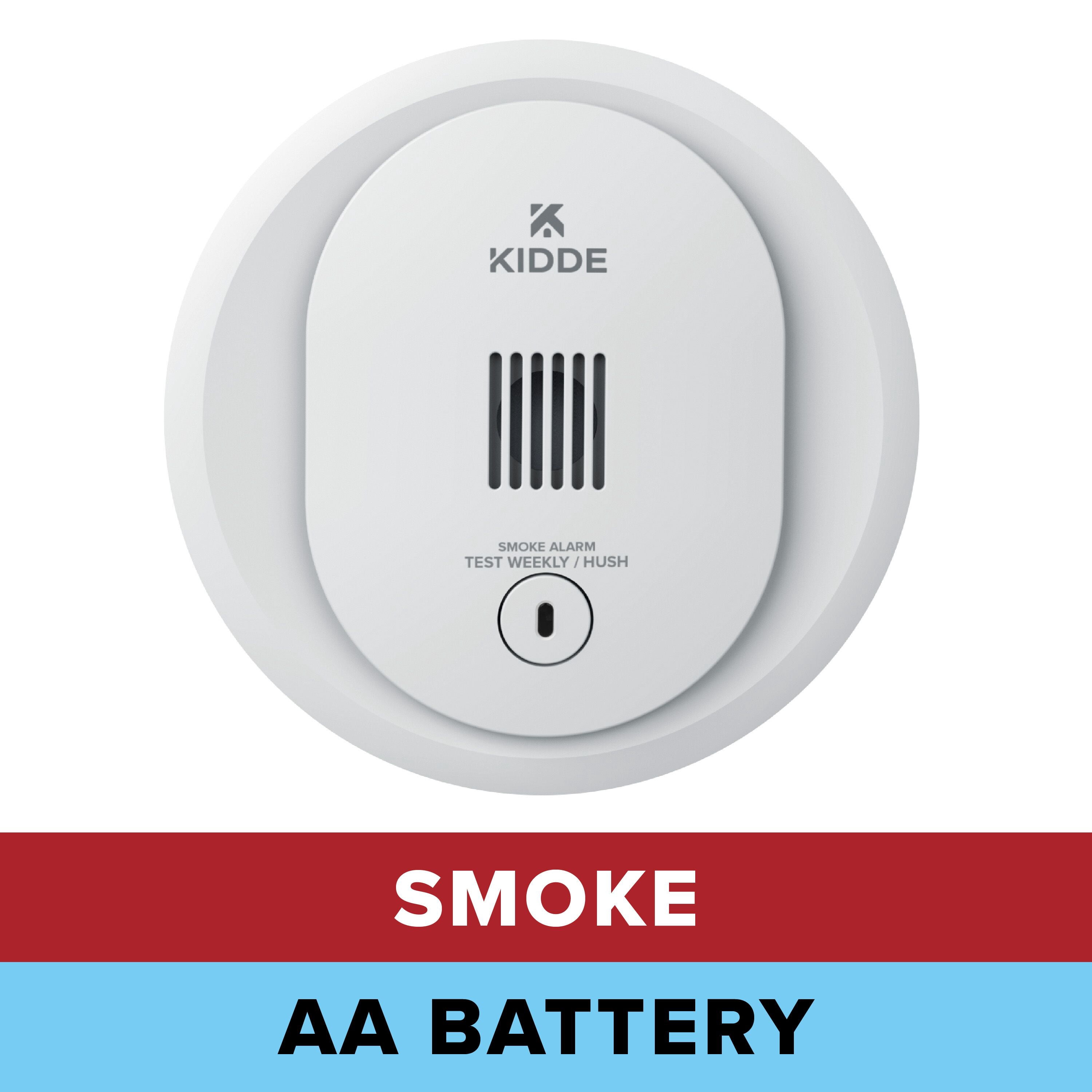 (2 pack) Kidde Battery-Operated Photoelectric Smoke Detector Alarm, 4-Inch, Batteries Included
