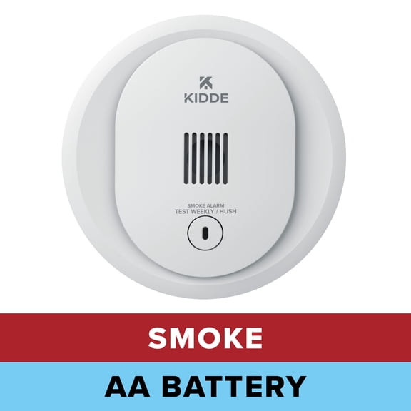 Kidde Battery-Operated Photoelectric Smoke Detector Alarm, 4-Inch, Batteries Included