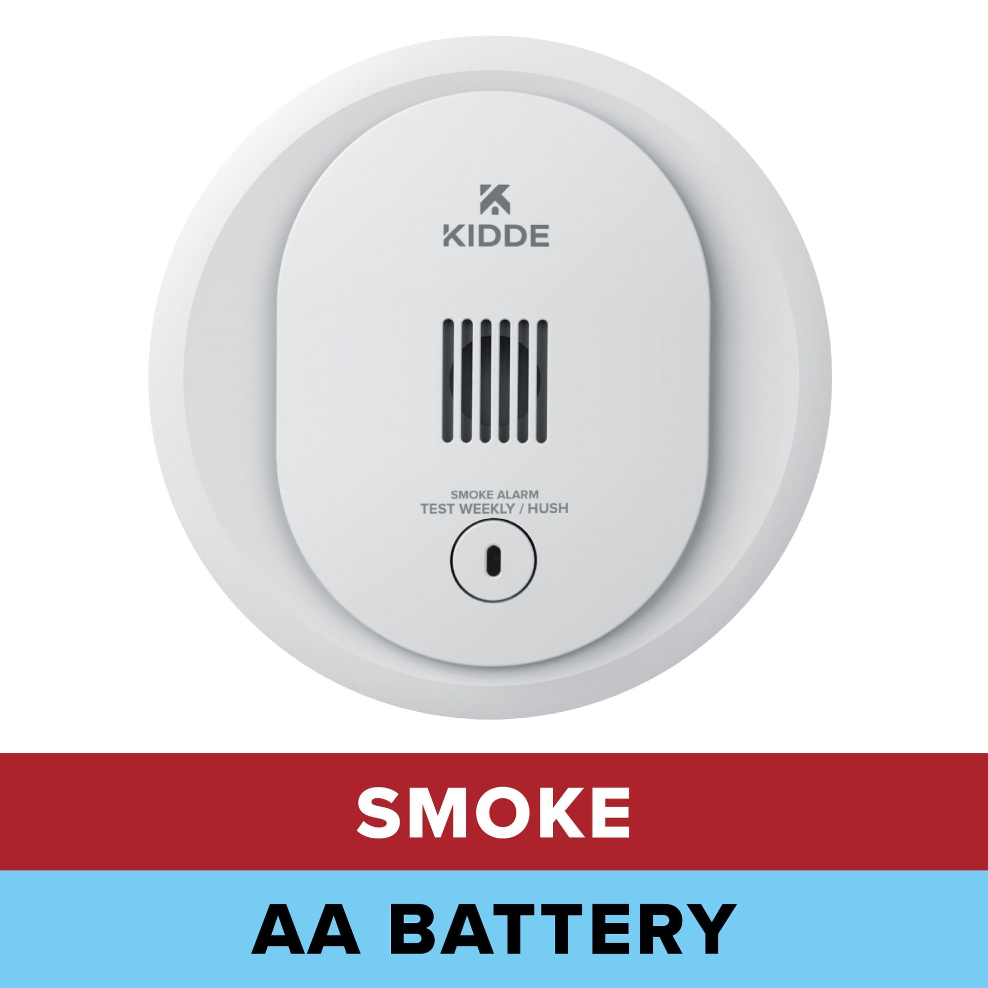 Kidde Battery-Operated Photoelectric Smoke Detector Alarm, 4-Inch, Batteries Included