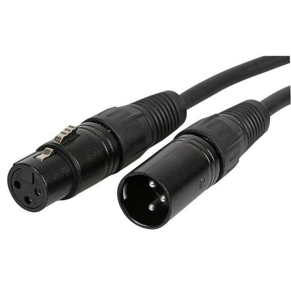 PULSE - 3 Pin XLR Male to Female Microphone Lead, 6m Black