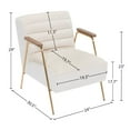 thumbnail image 3 of Meridian Furniture Woodford Cream Velvet Accent Chair, 3 of 6
